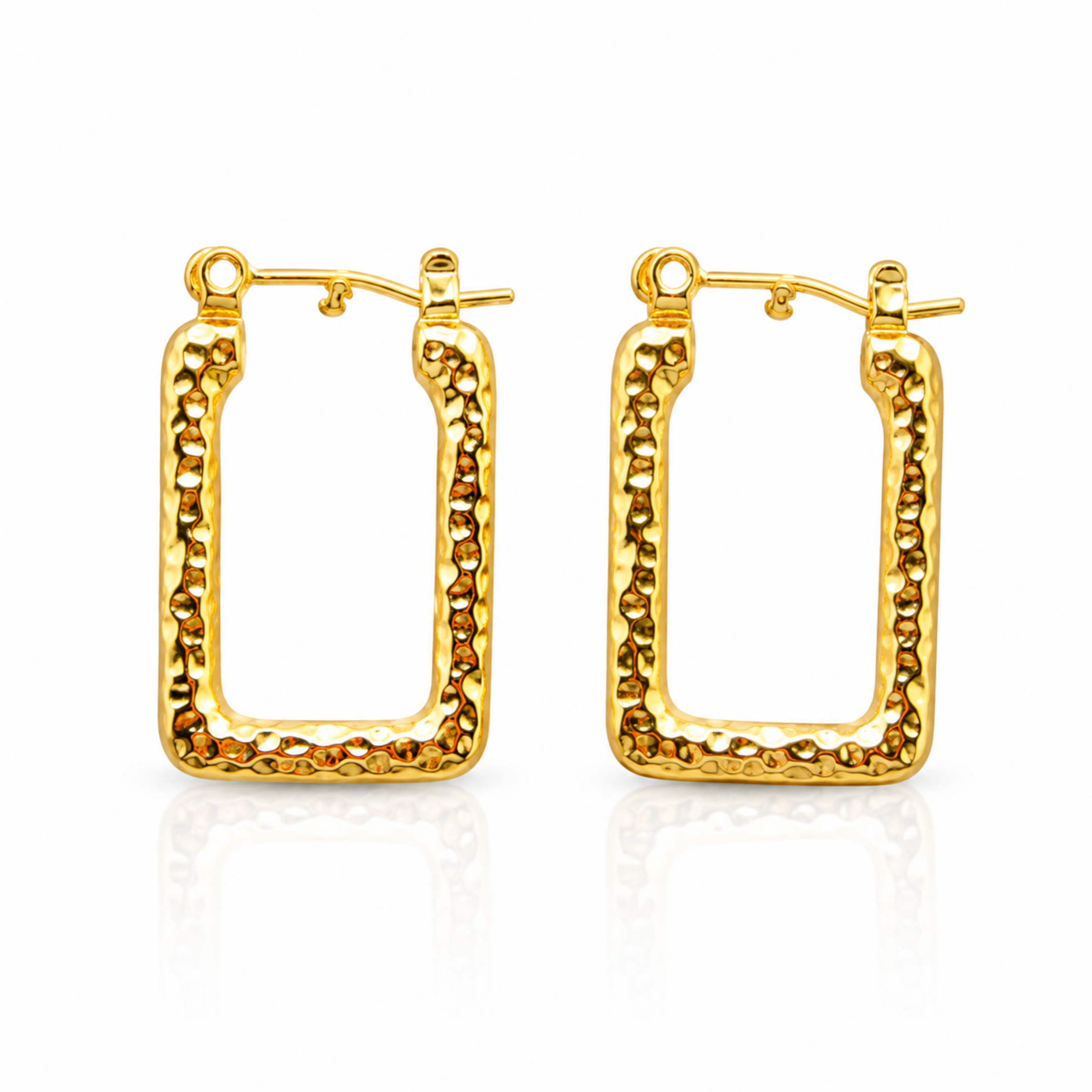 Posh Textured Square Hoop Earrings