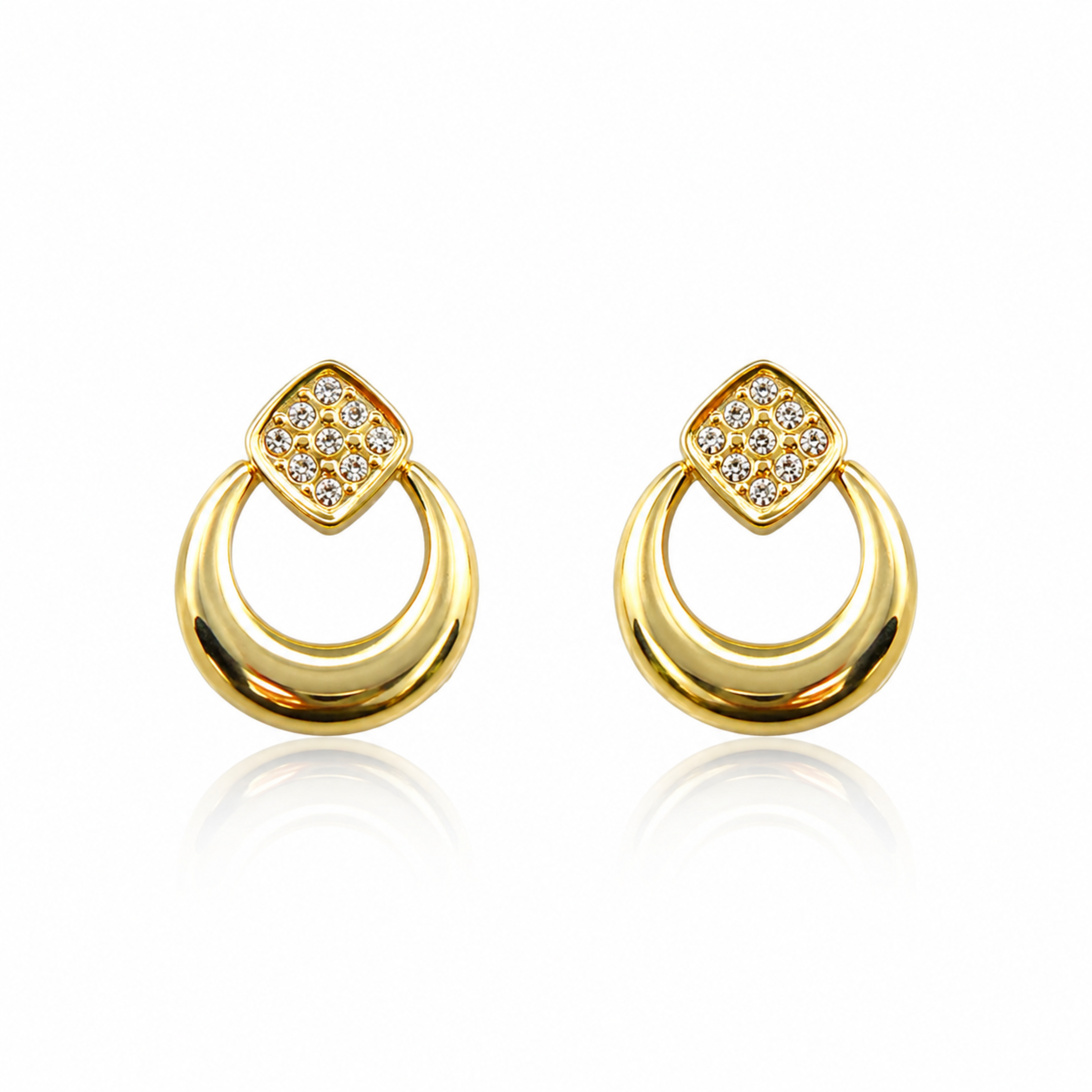 Angelic Crescent Drop Earrings