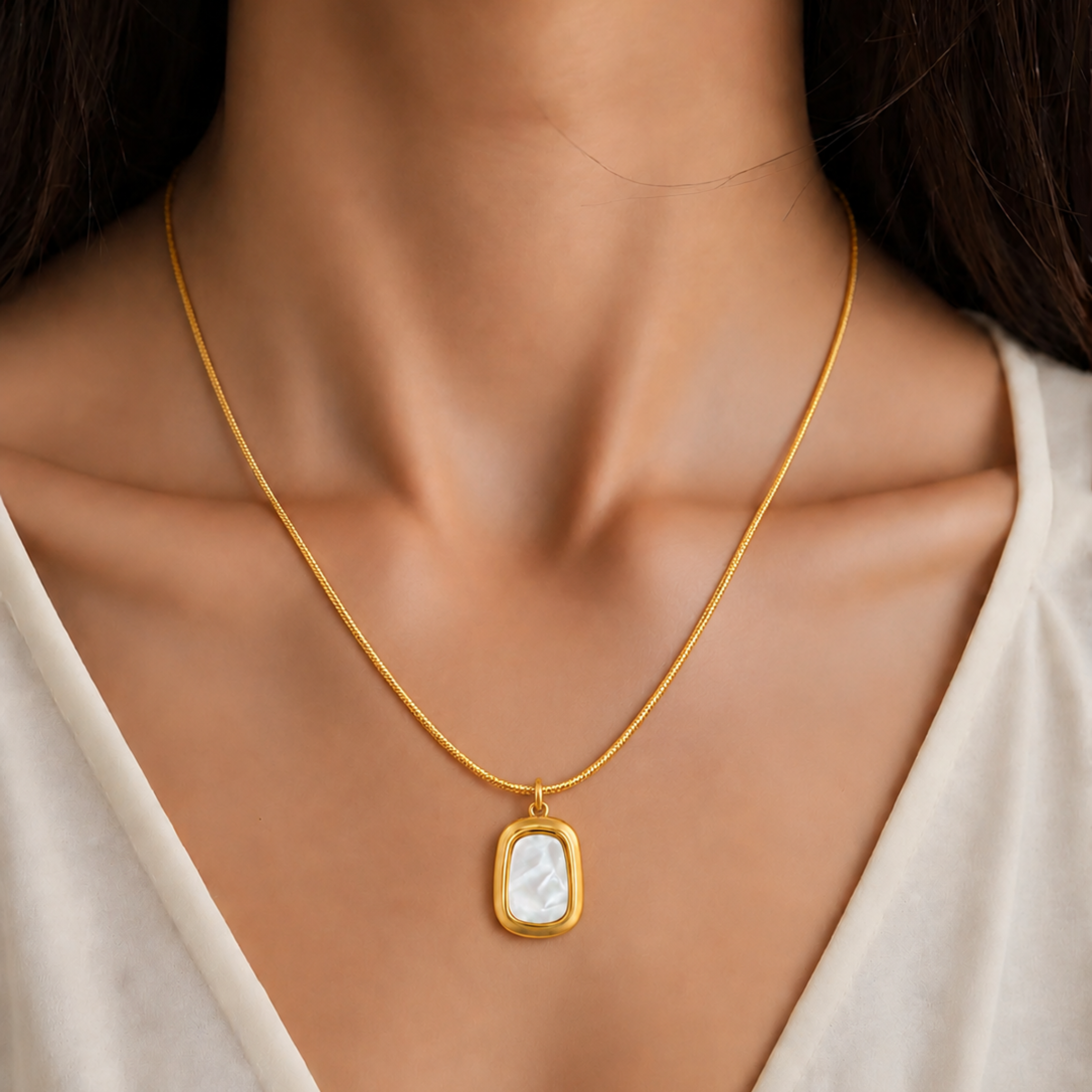 The Quadrant Pearl Pendant Necklace
