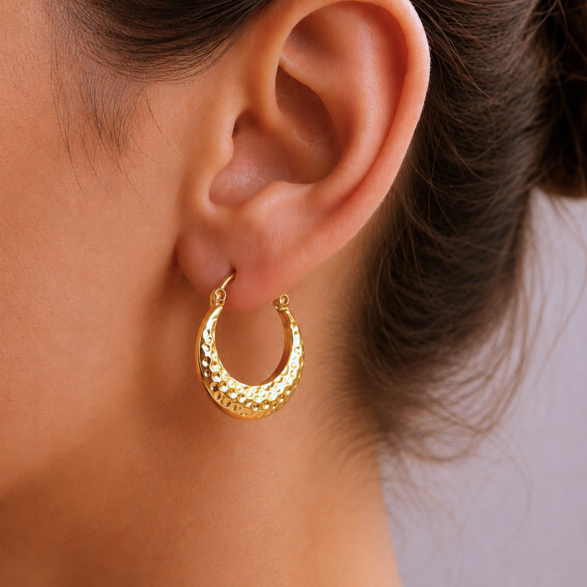 Chic Textured Hoop Earrings