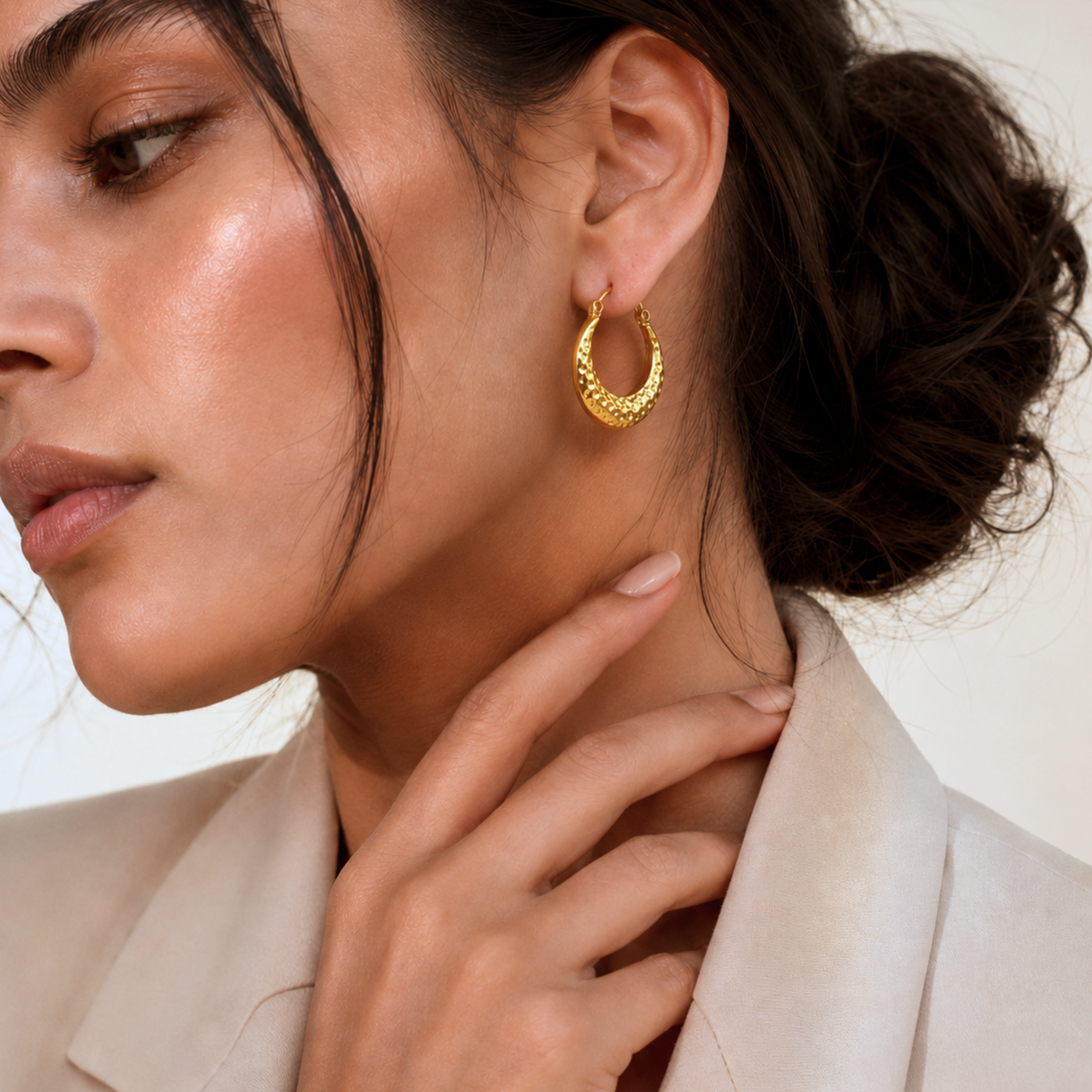 Chic Textured Hoop Earrings