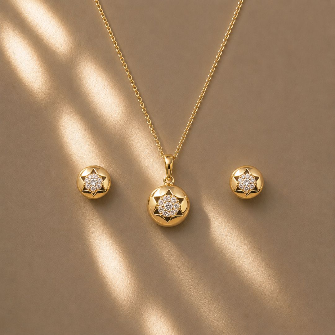 Miss Perfect Earrings And Pendant Set