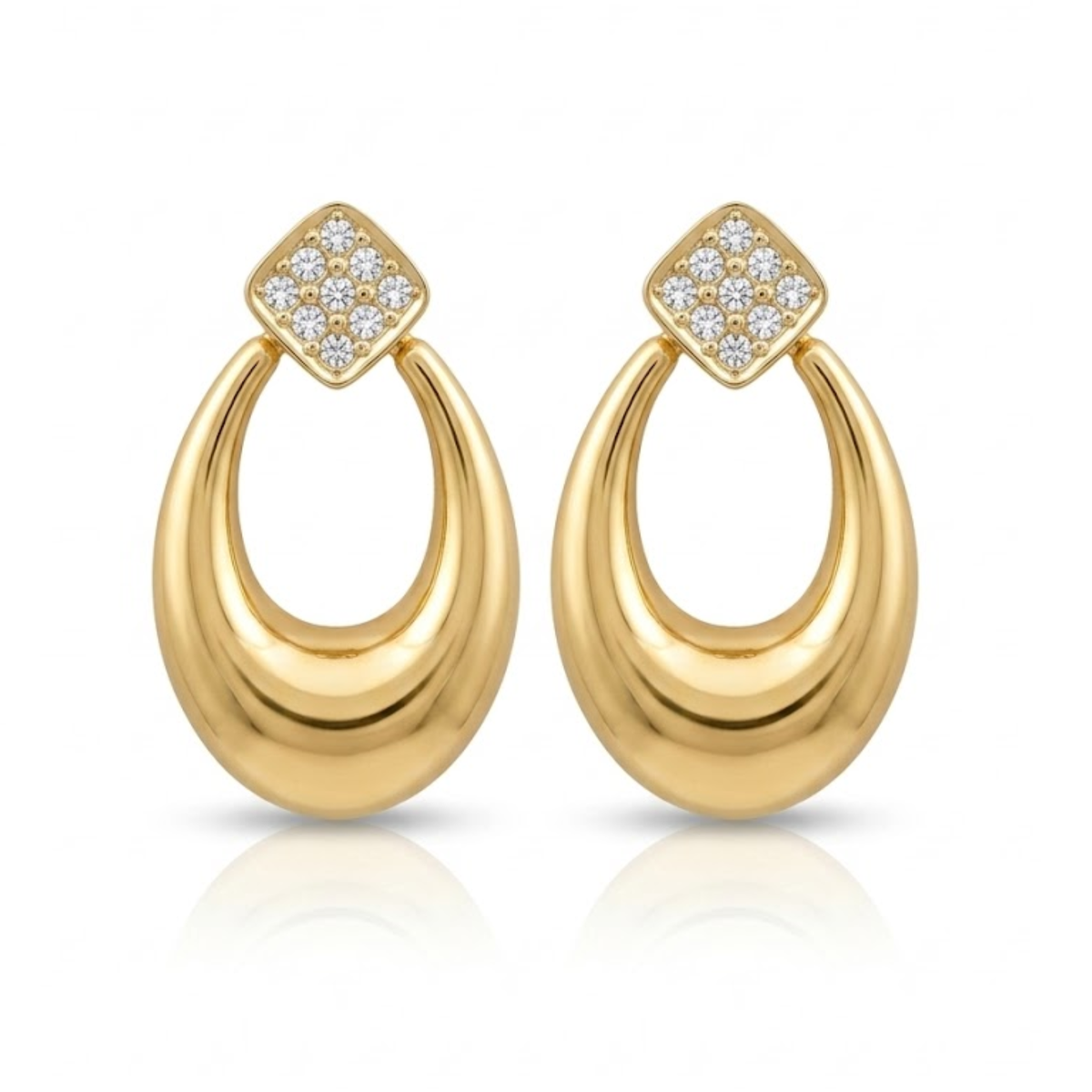 Celestial Oval Drop Earrings