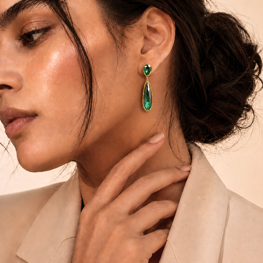 Aristocrat Green Drop Earrings