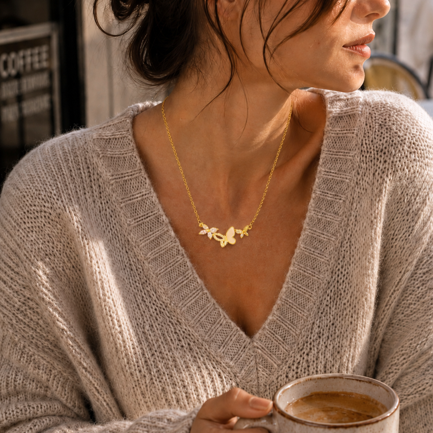 Happy Butterflies Pendant Necklace