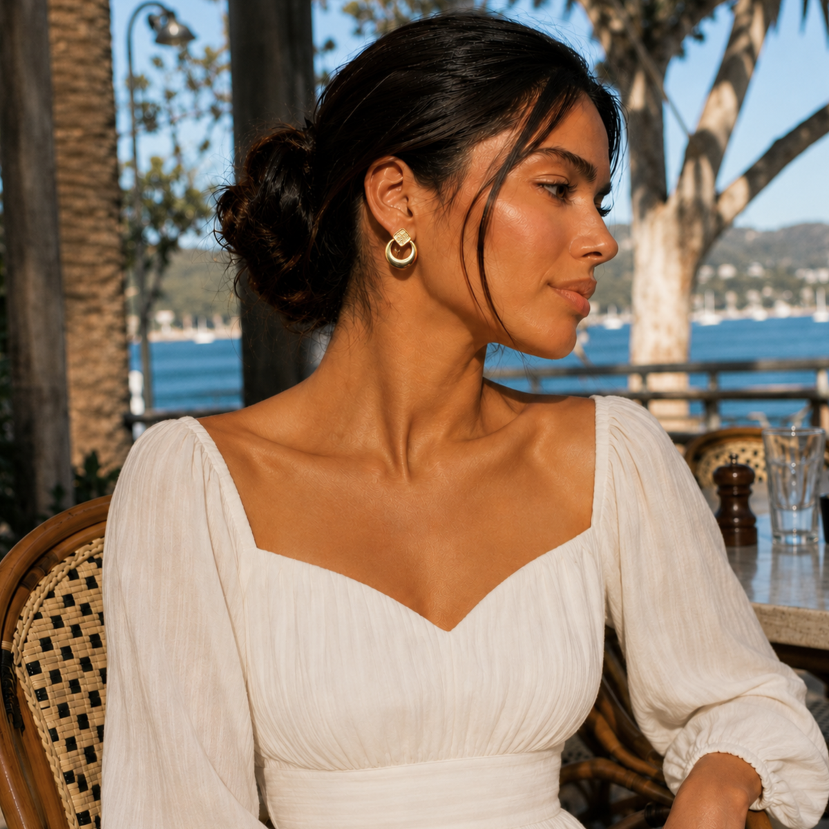 Angelic Crescent Drop Earrings
