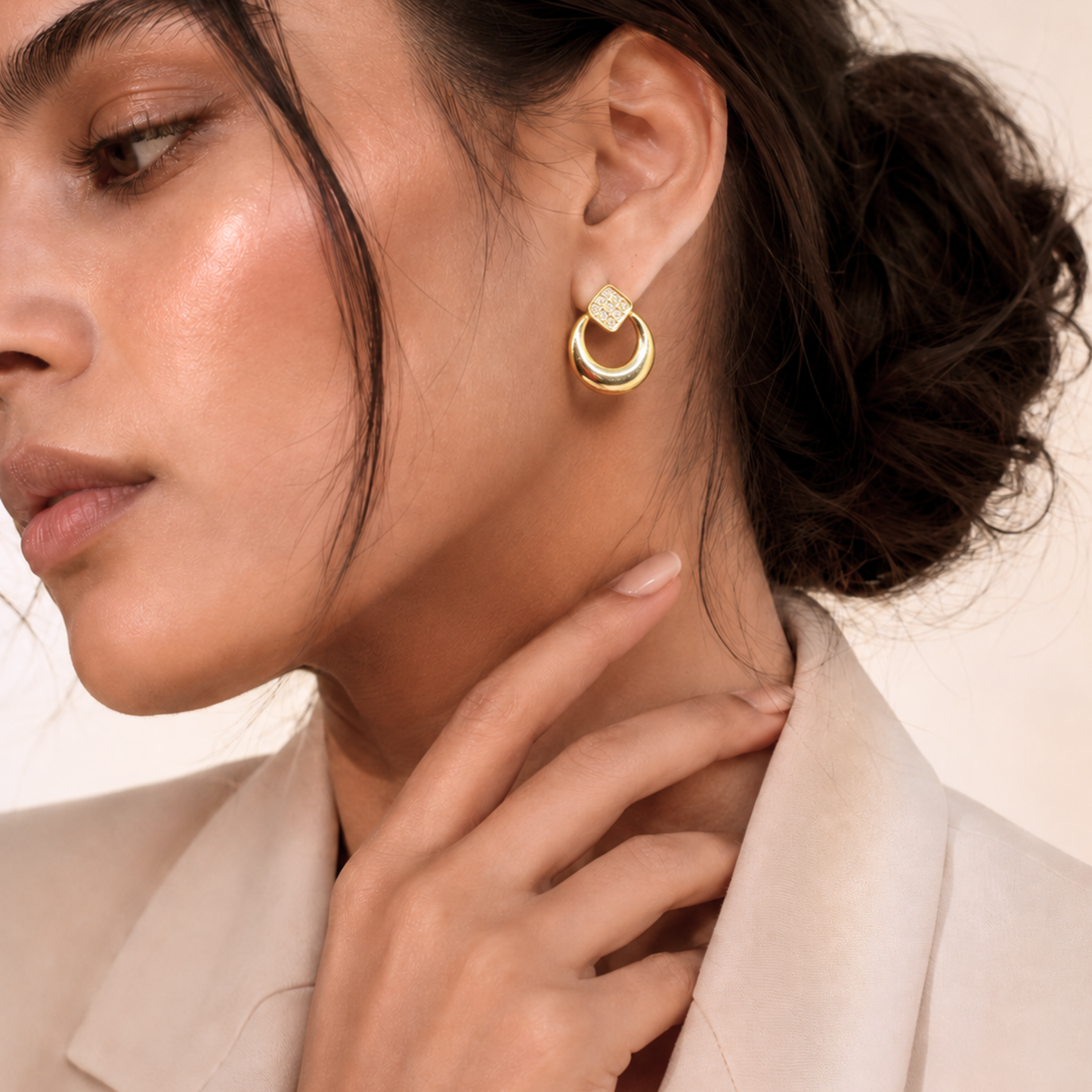Angelic Crescent Drop Earrings