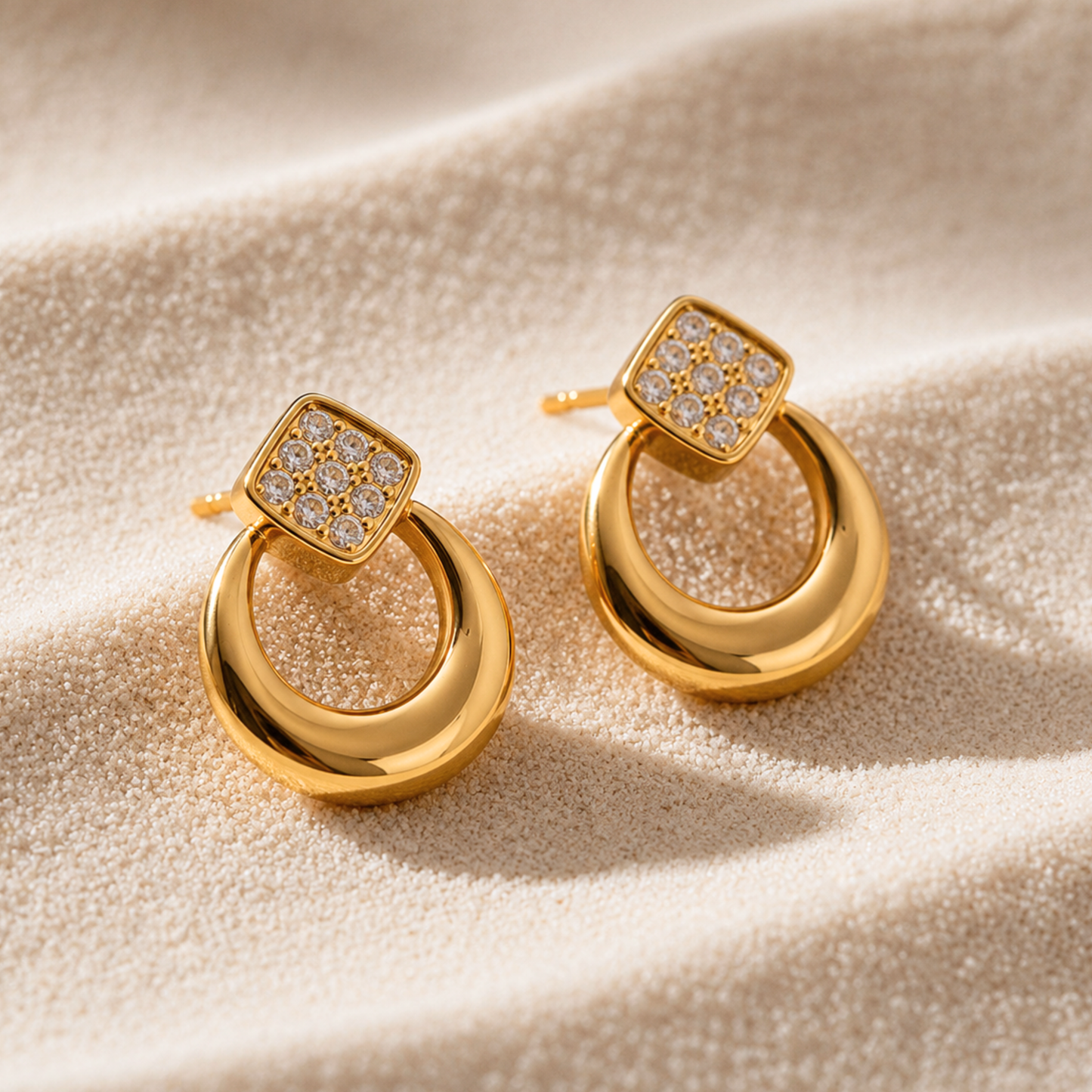 Angelic Crescent Drop Earrings