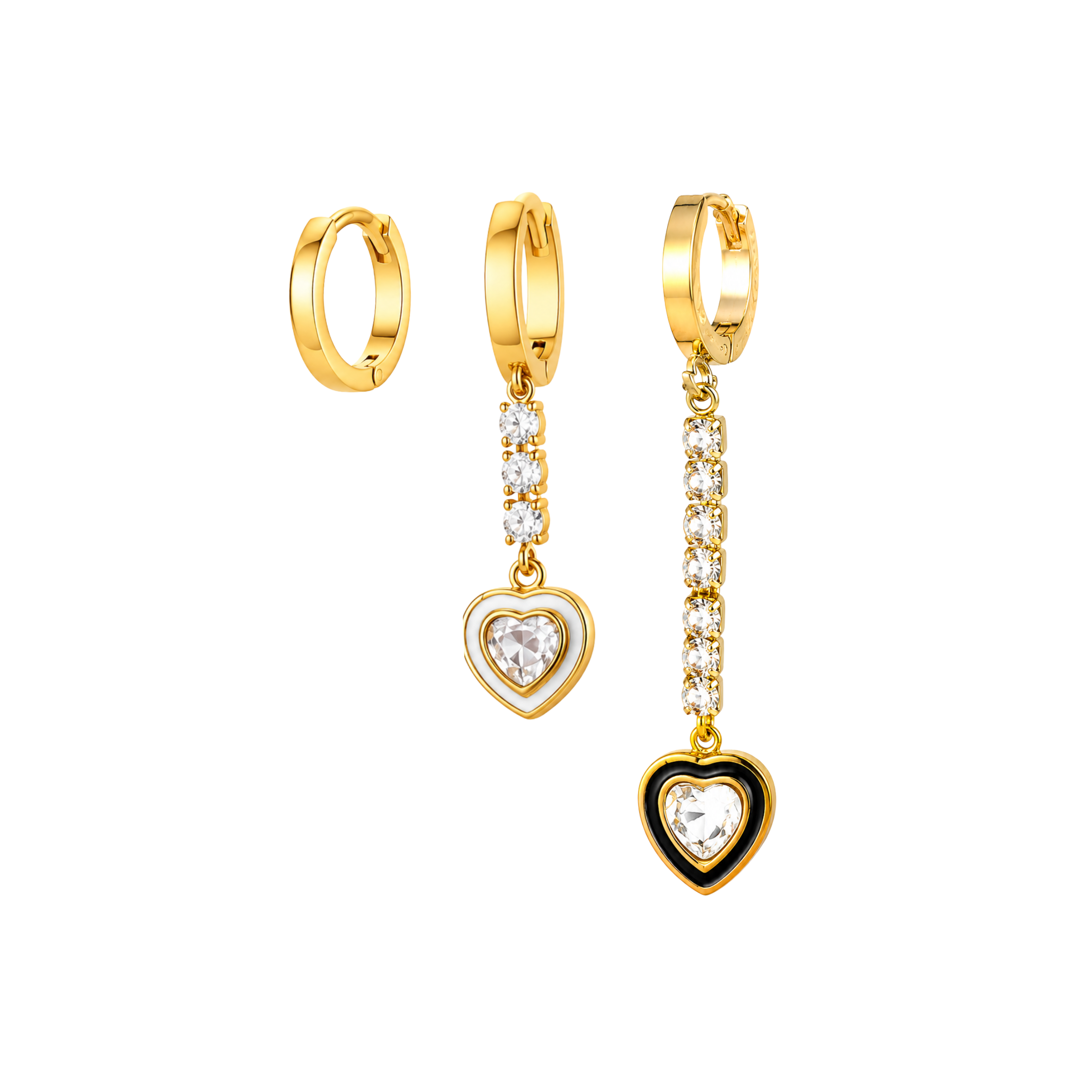 Heart Of Gold Earrings Combo Set