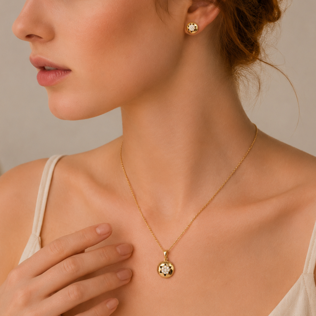Miss Perfect Earrings And Pendant Set