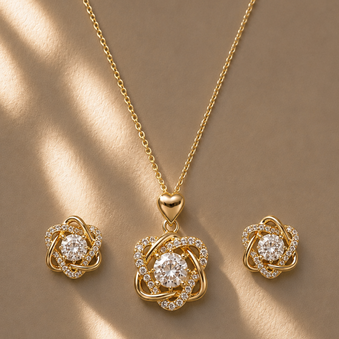Amour Earrings And Pendant Set