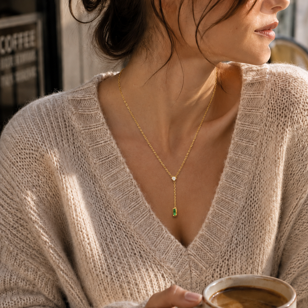 Slender Drop Pendant Necklace
