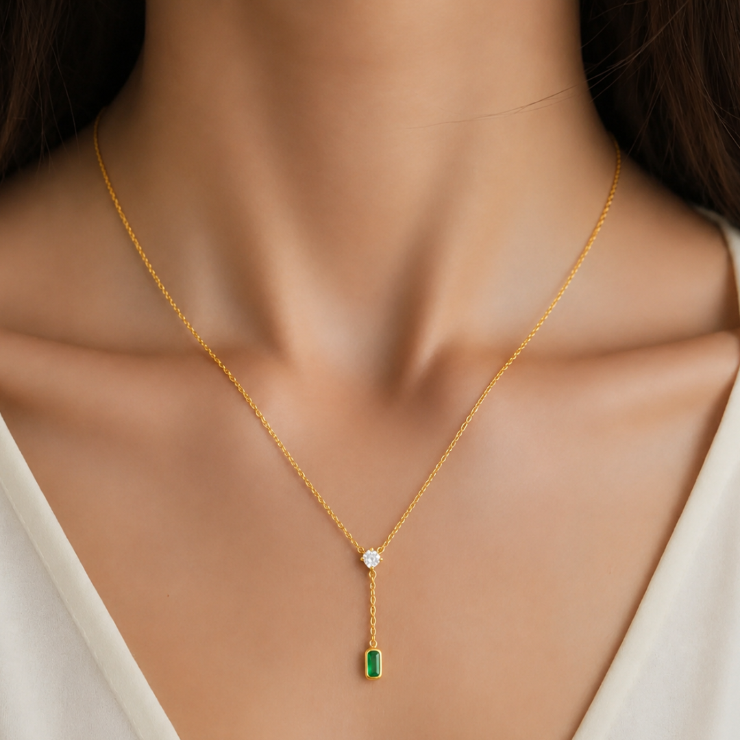 Slender Drop Pendant Necklace