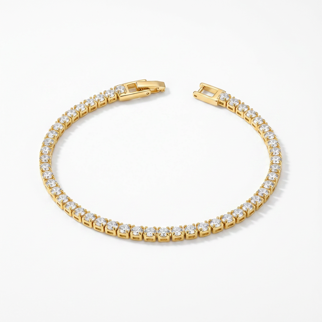 Gold Crystal Bracelet 3mm