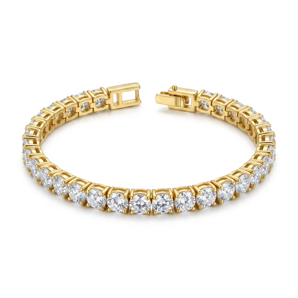Gold Crystal Bracelet 4mm