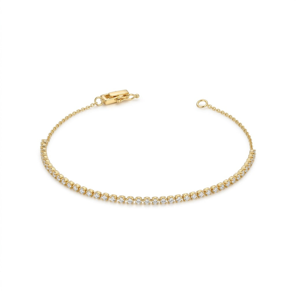 Gold Crystal Bracelet 2mm