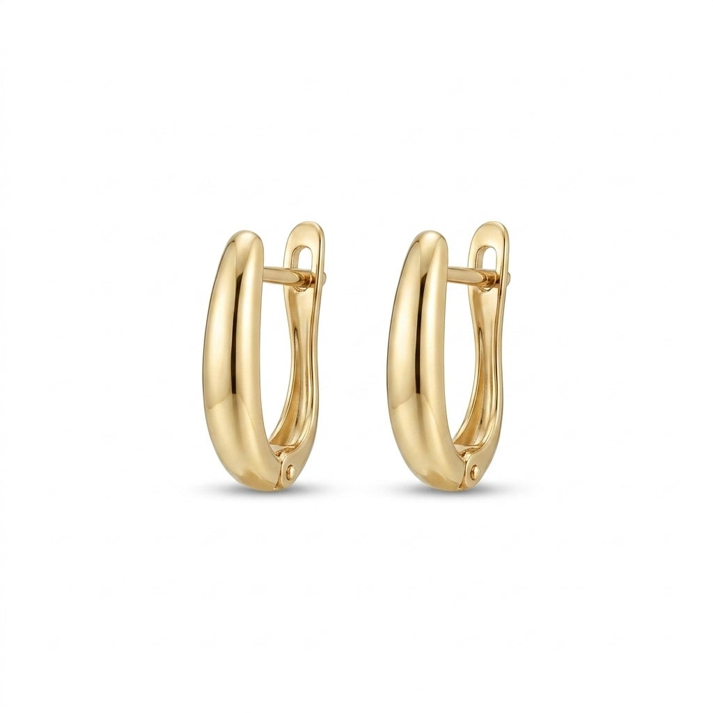 Gold Hoop Earrings - White Background