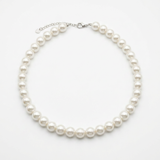 Short - White Pearl Necklace