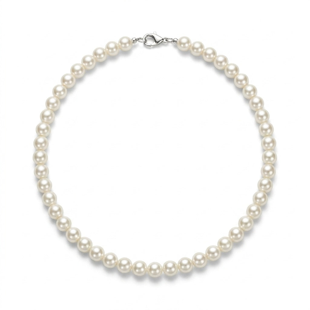 Long - White Pearl Necklace