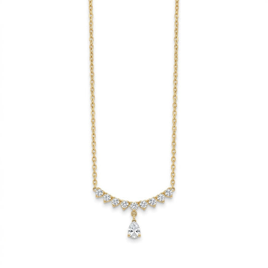 Gold Teardrop Gemstone Necklace