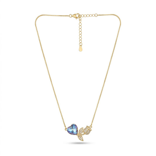 Gold Heart & Rose Necklace