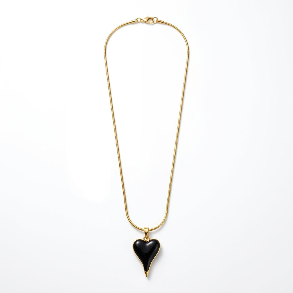 Black Heart Pendant Necklace
