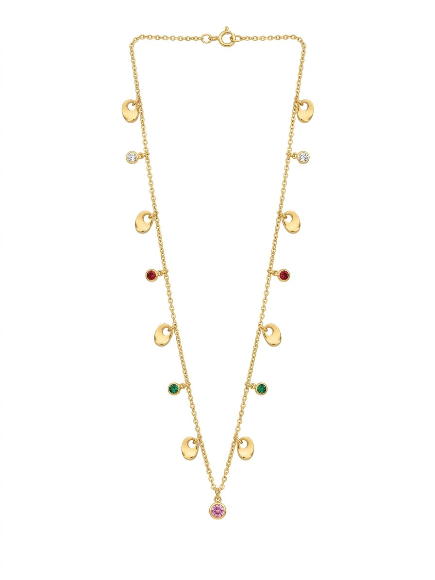 Gold Crescent Charm Necklace