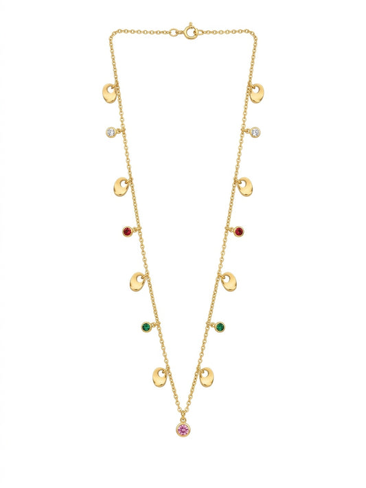 Gold Crescent Charm Necklace