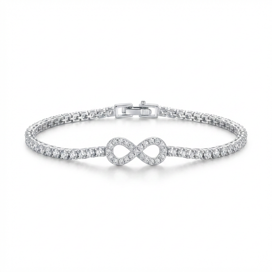 Silver Infinity Crystal Tennis Bracelet - product shot