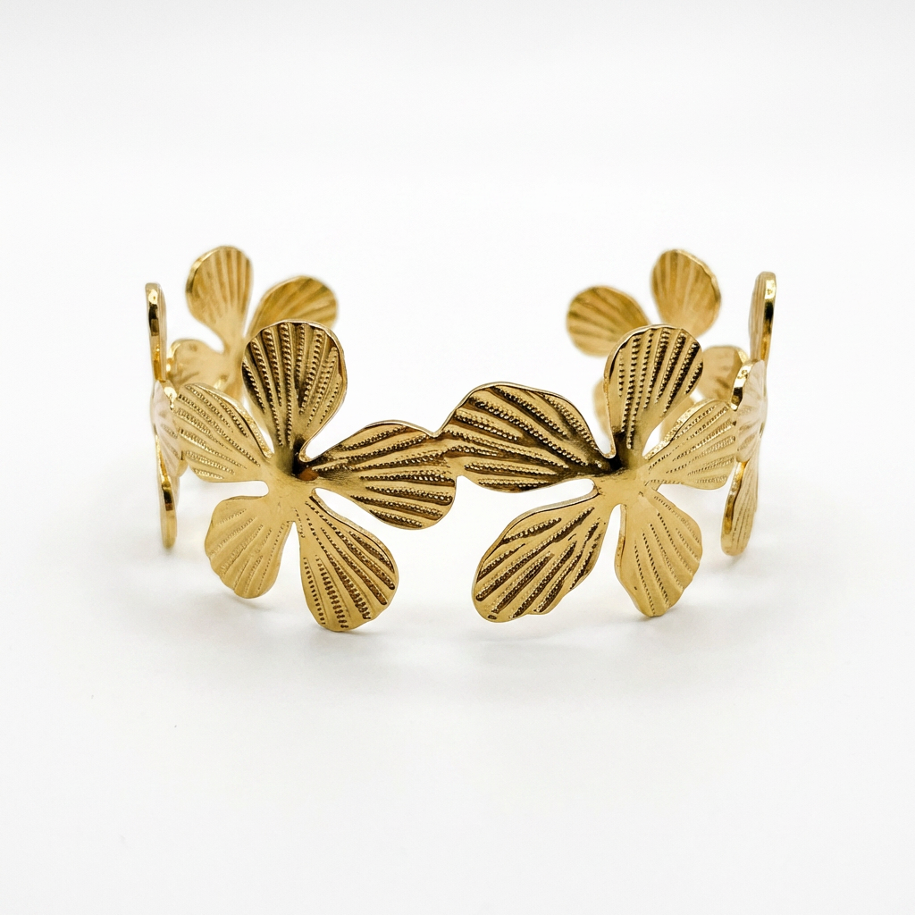 Gold-Plated Butterfly Cuff Bracelet - Product Shot
