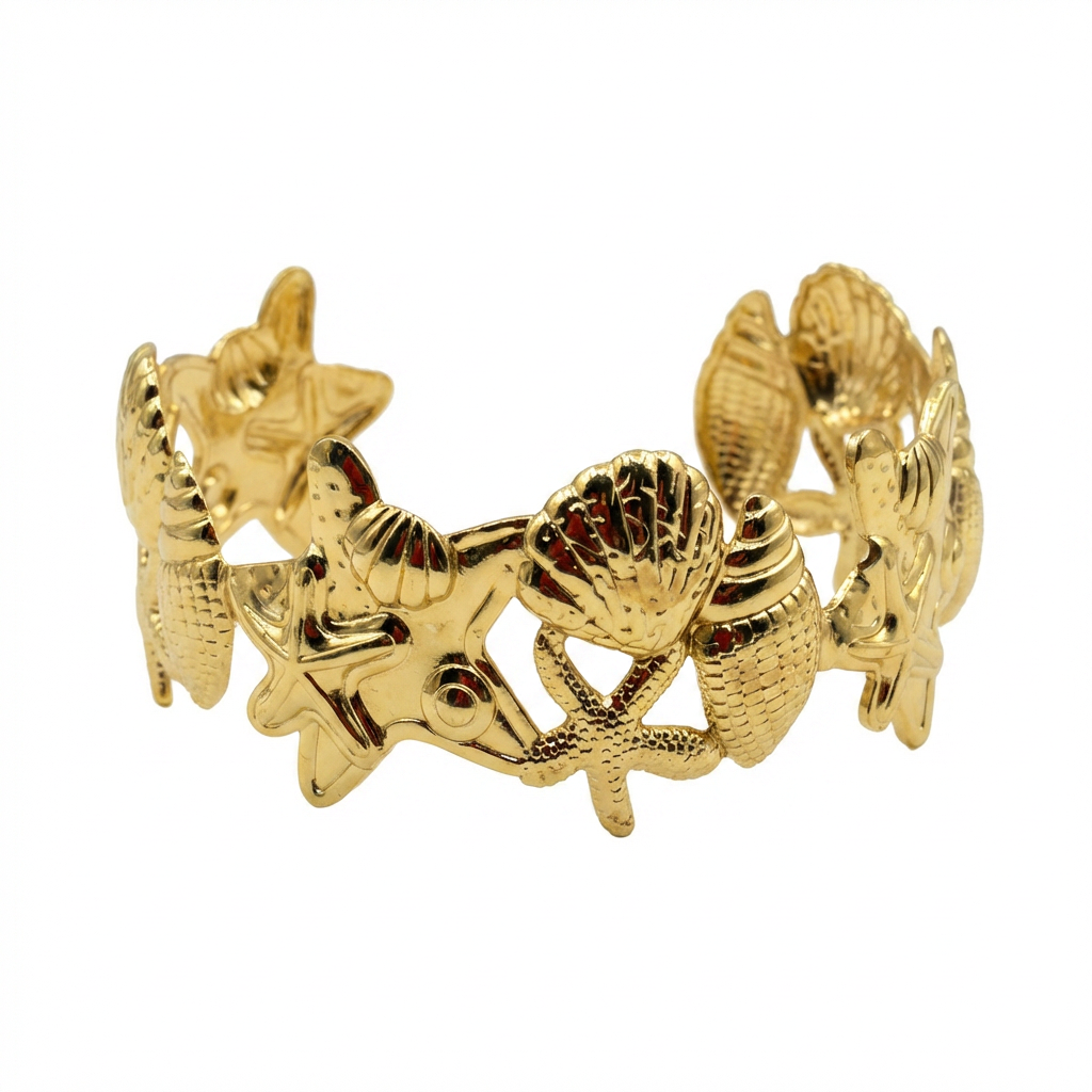 Gold-Plated Ocean Medley Cuff Bracelet - Product Shot