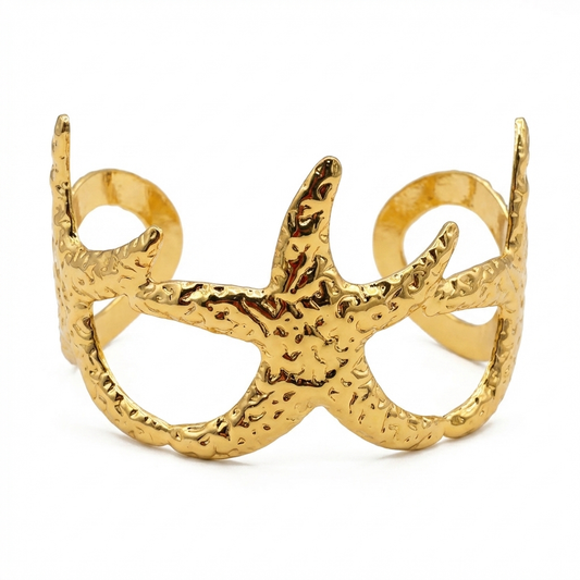 Gold-Plated Starfish Cuff Bracelet - Product Shot