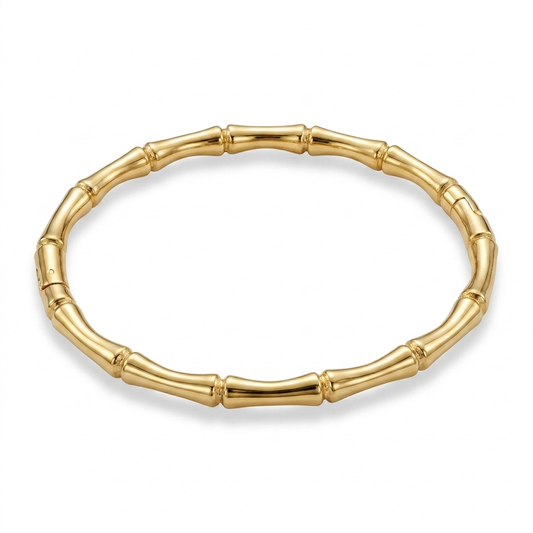 Gold Bamboo Bangle Bracelet - product shot