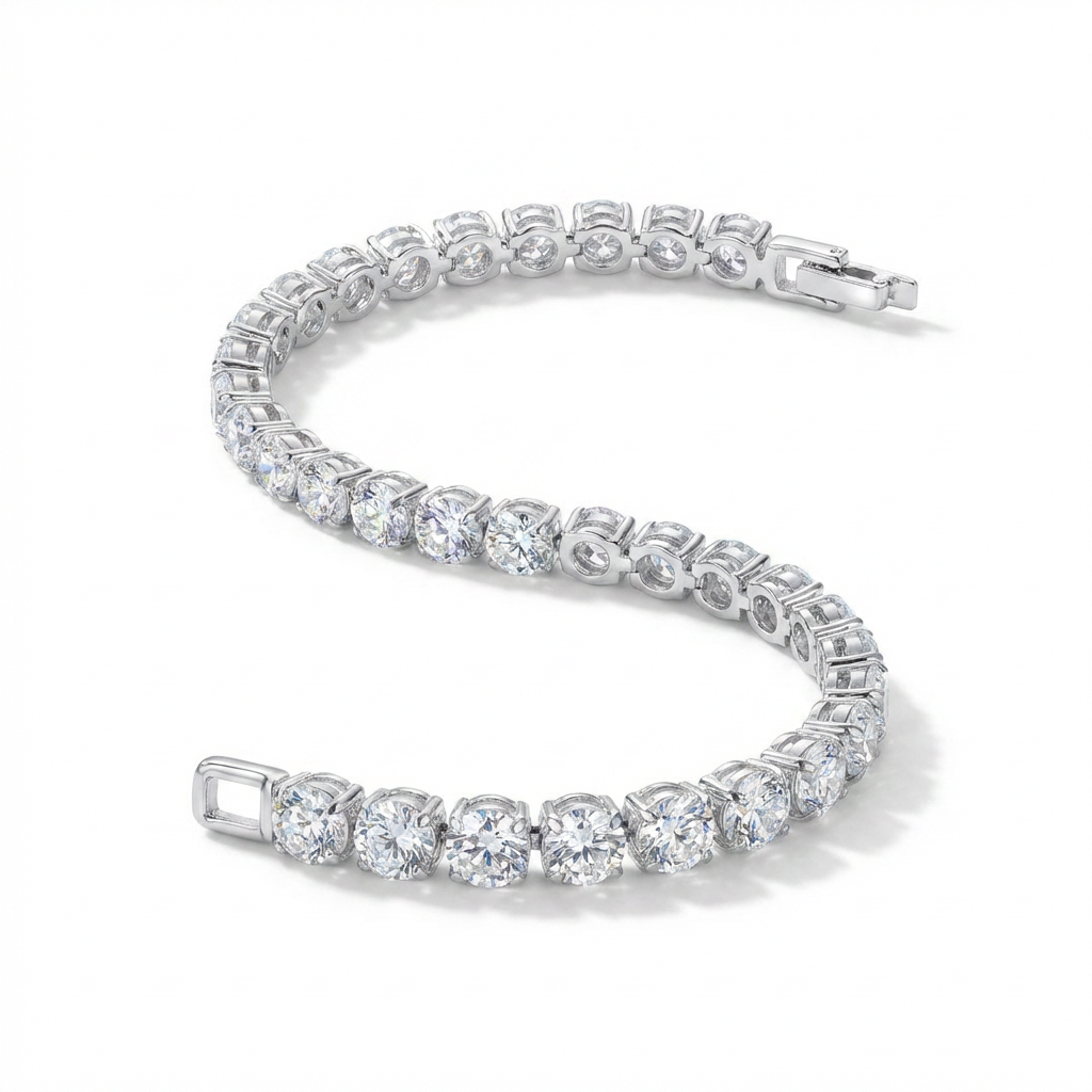 Silver Crystal Tennis Bracelet - product shot